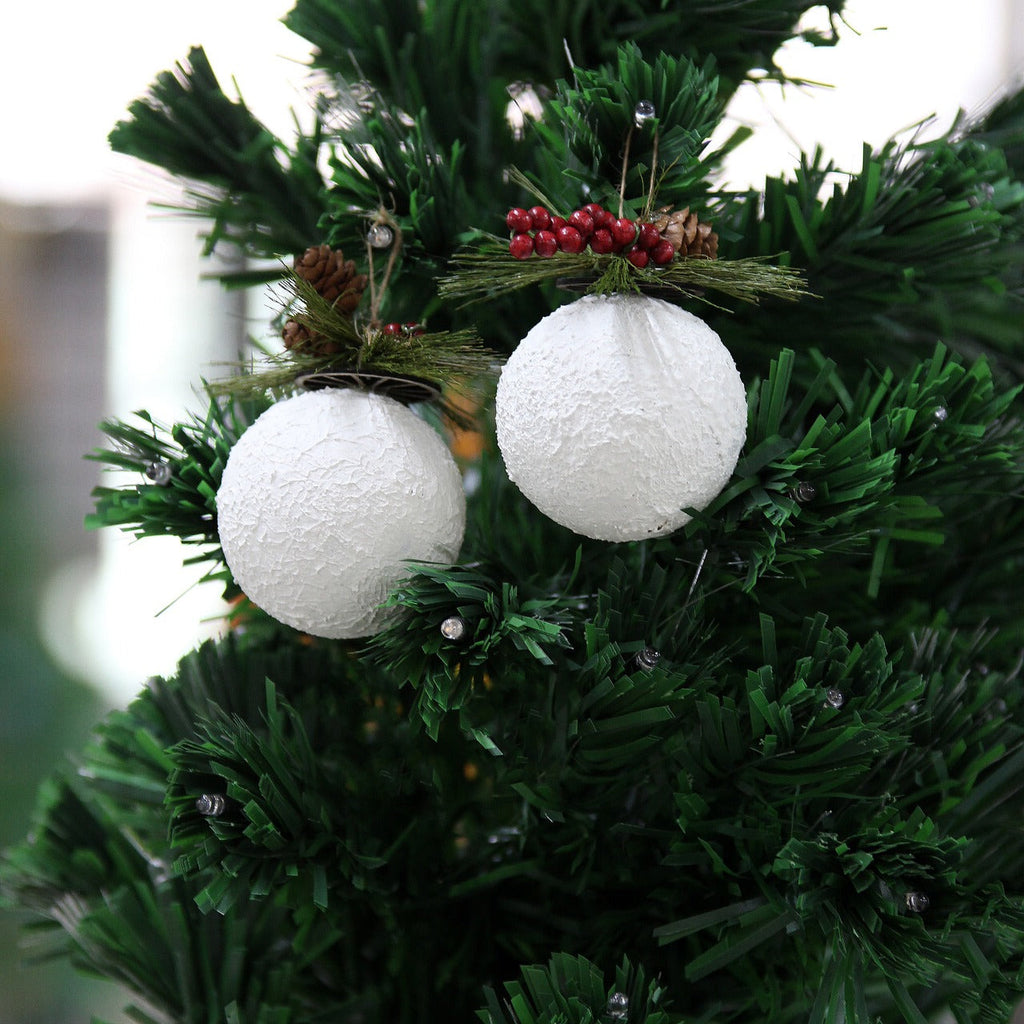 Paper Mache Baubles 8cm dia 4pc