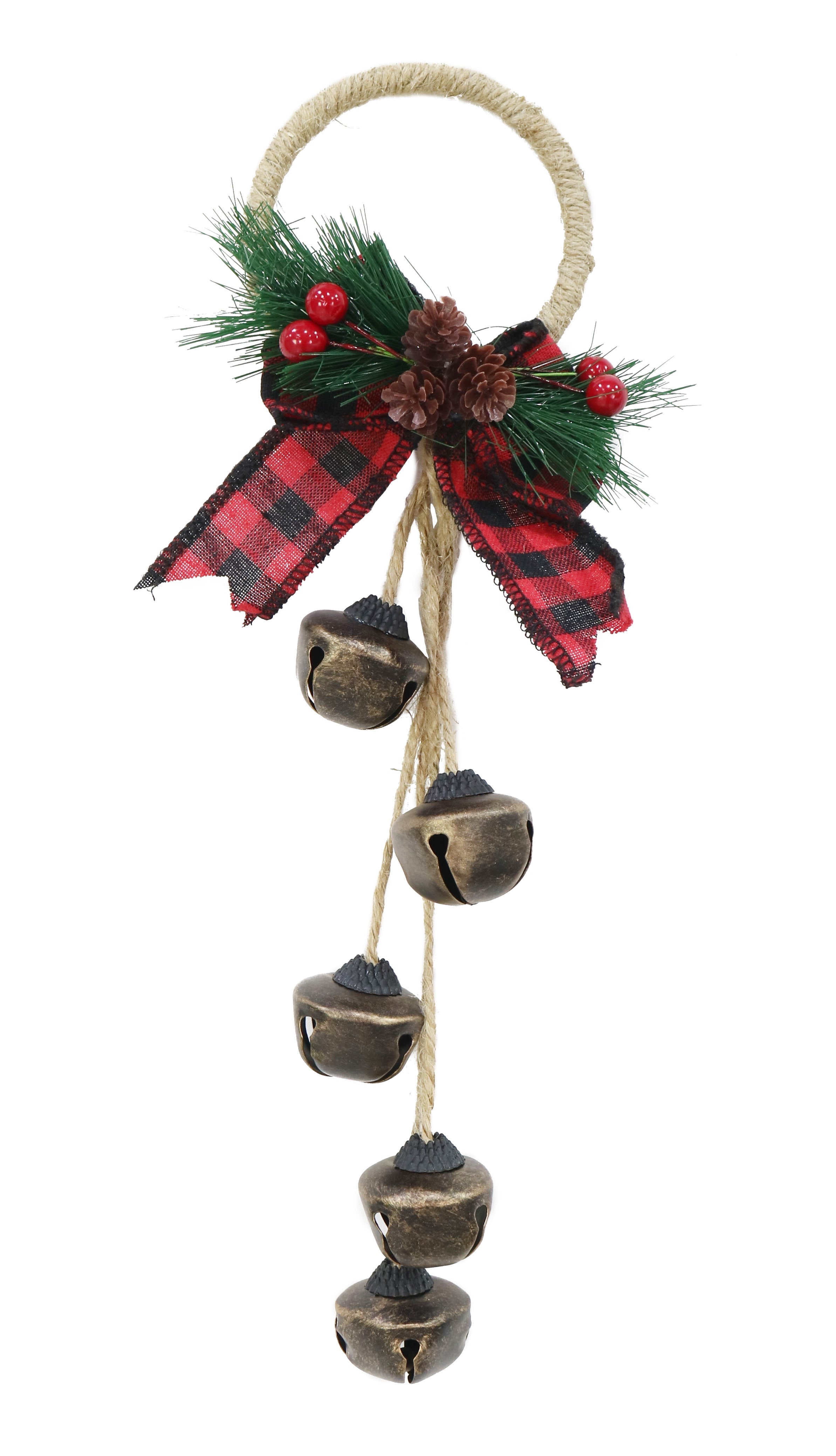 Christmas Door Hanger with 5 bells - Antique, 1pc