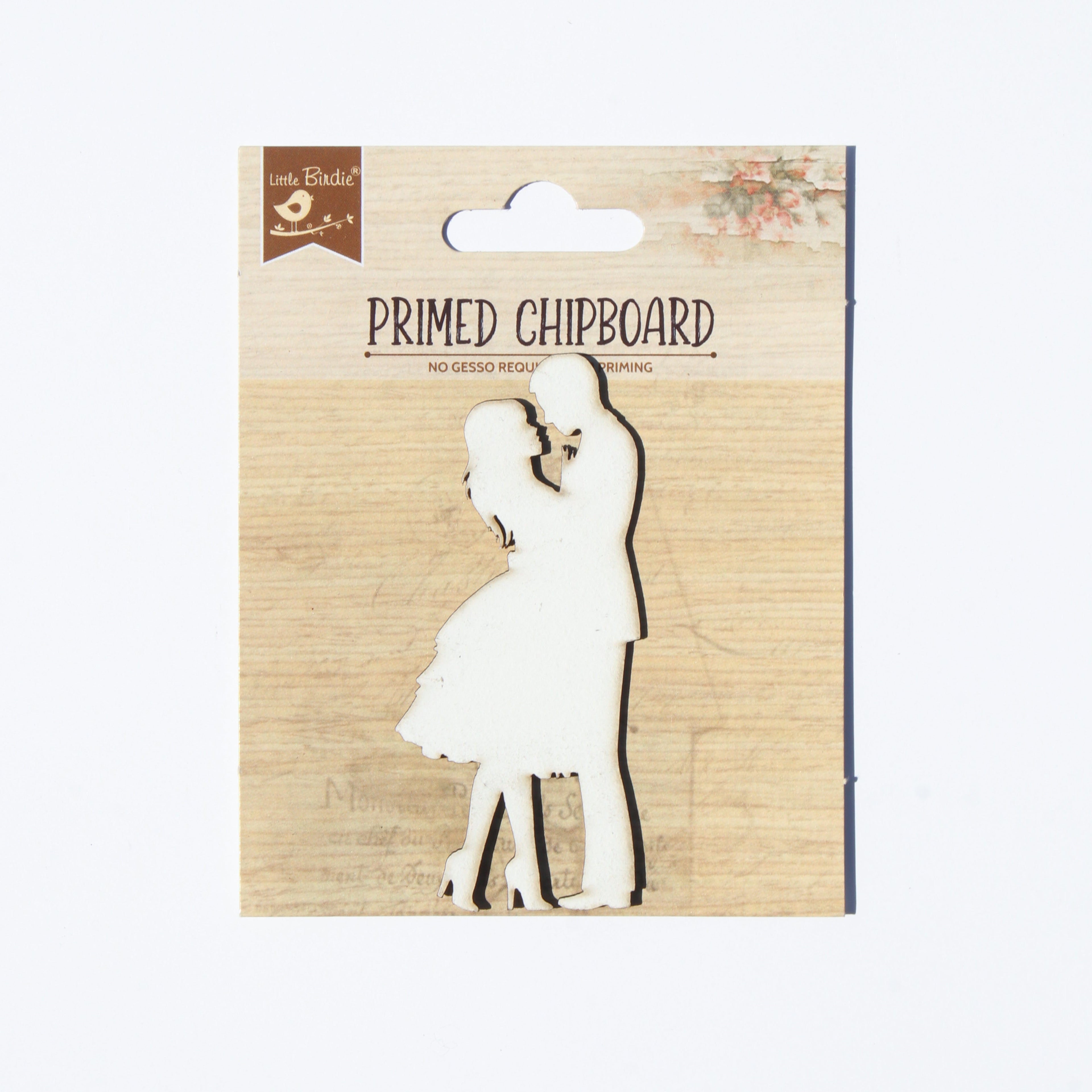 Primed Chipboard Love Couple 8.5 X 3.5Cm 1Pc