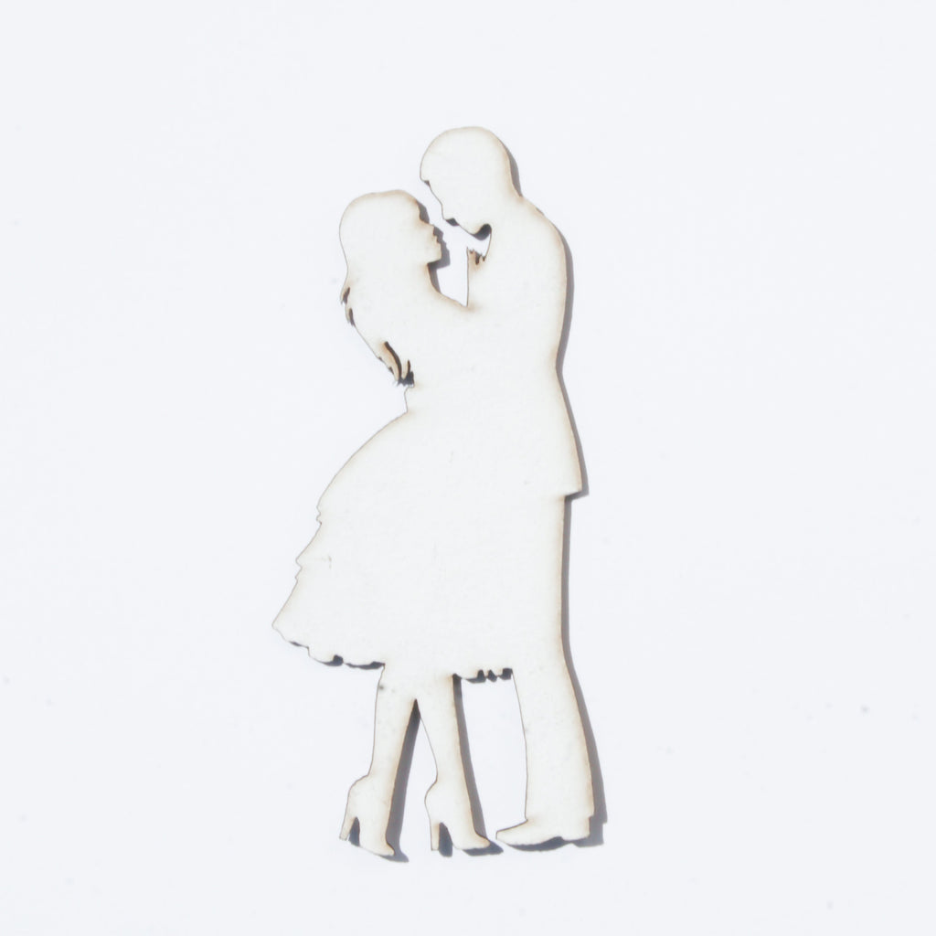 Primed Chipboard Love Couple 8.5 X 3.5Cm 1Pc