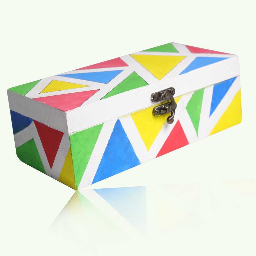 MDF Box With Latch Rectangle 10 X 5 X 3.5Inch 5.5Mm Thick 1Pc