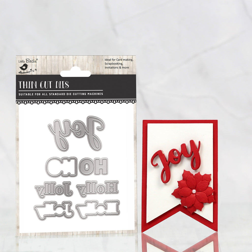 Christmas Thin Cut Dies Holly Jolly 8 5x 73mm 7pc
