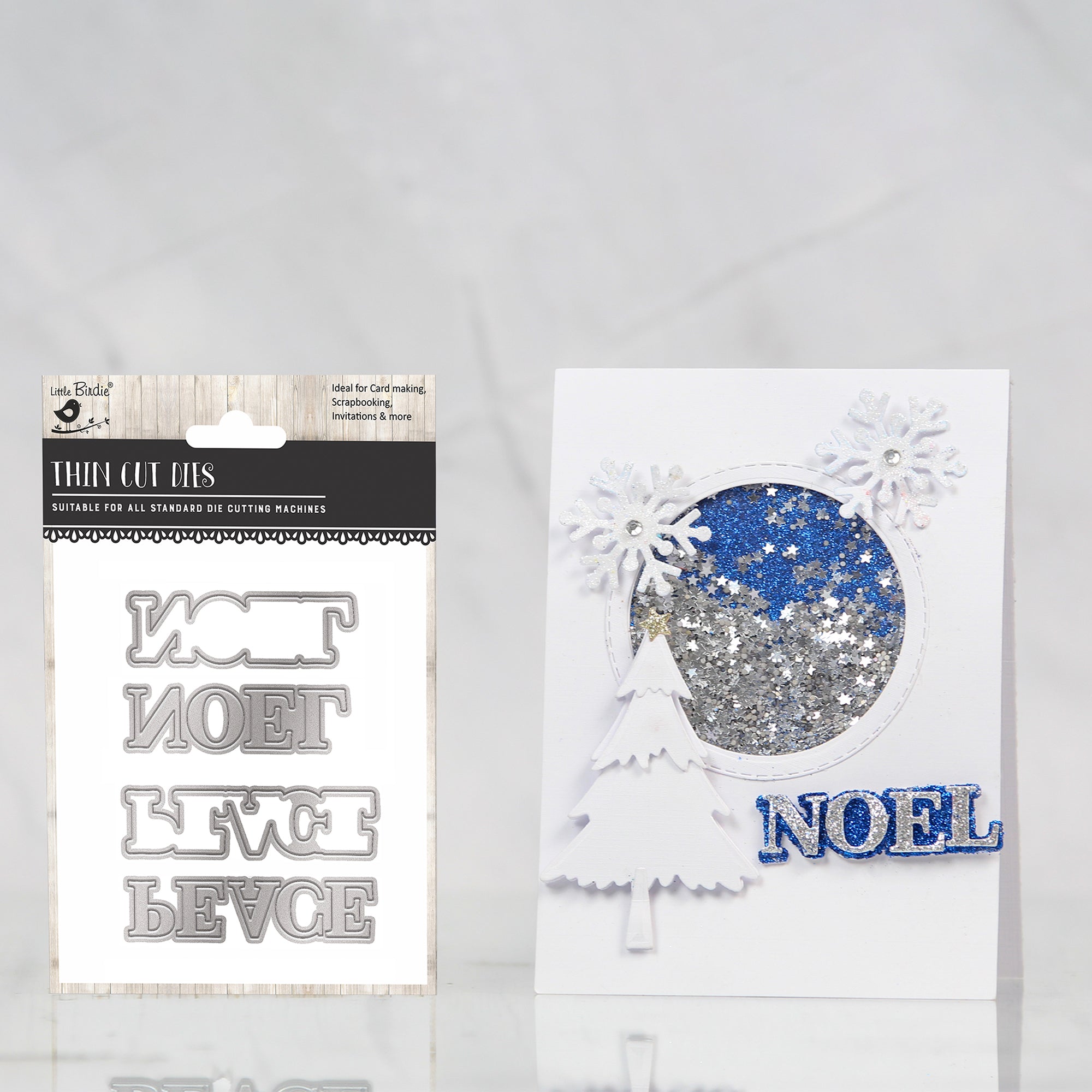 Christmas Thin Cut Dies Peace Noel 66 x 70mm 4pc