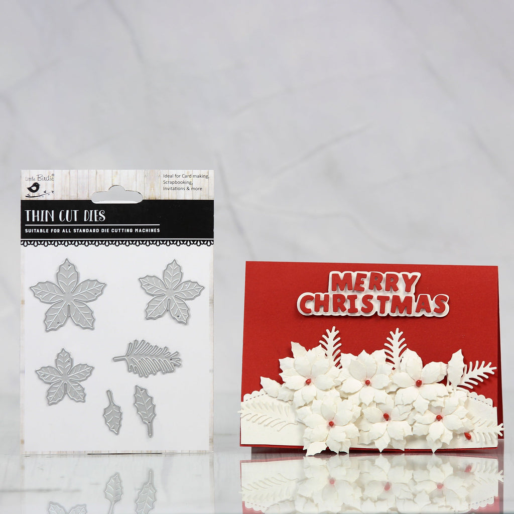 Christmas Thin Cut Dies Poinsettia 80 x 93mm 6pc