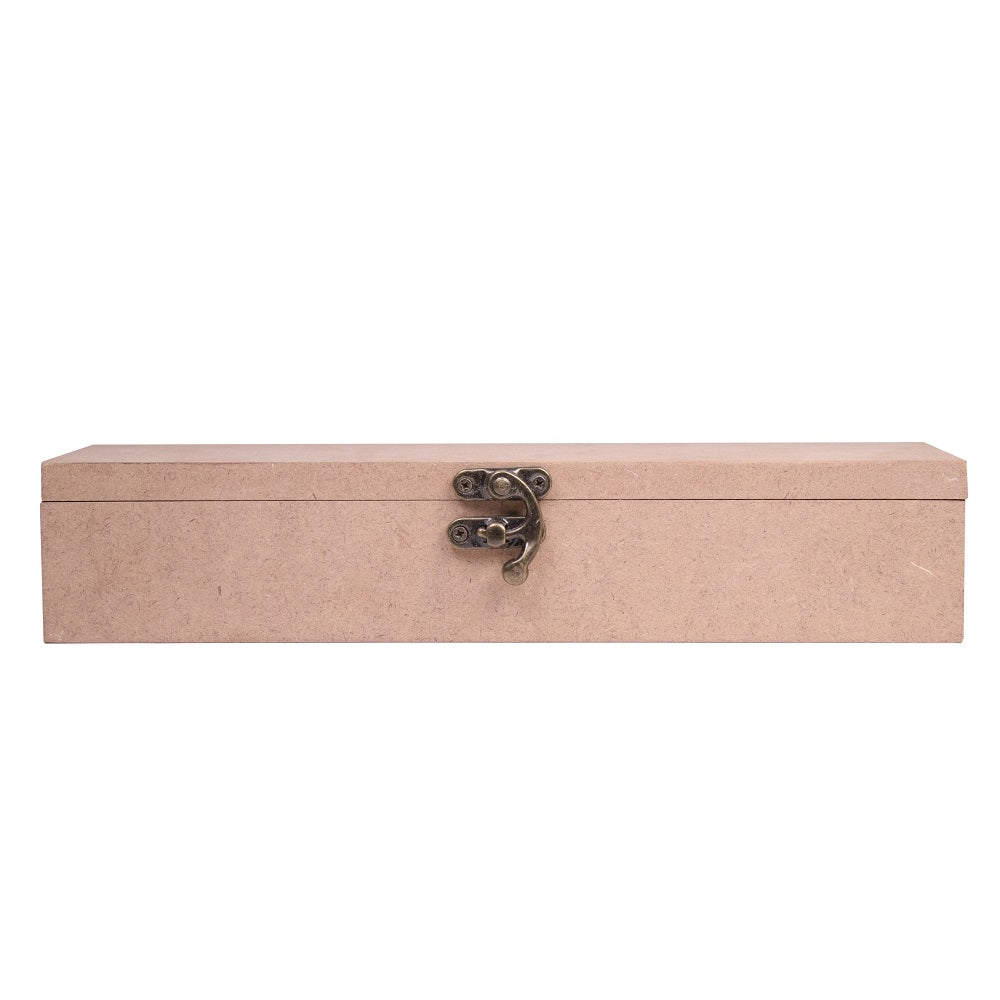 MDF Box With Latch Rectangle 10 X 3 X 2Inch 5.5Mm Thick 1Pc Sw Lb