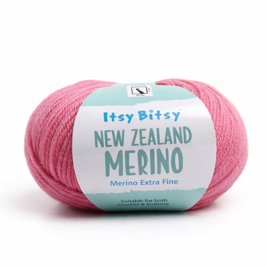 New Zealand Merino Knitting/Crochet Yarn 100% Merino Wool Pink Orchid 140m 50g